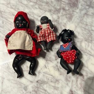 Vintage Jamaican Souvenir Baby Doll, African American Collectible Doll x 3
